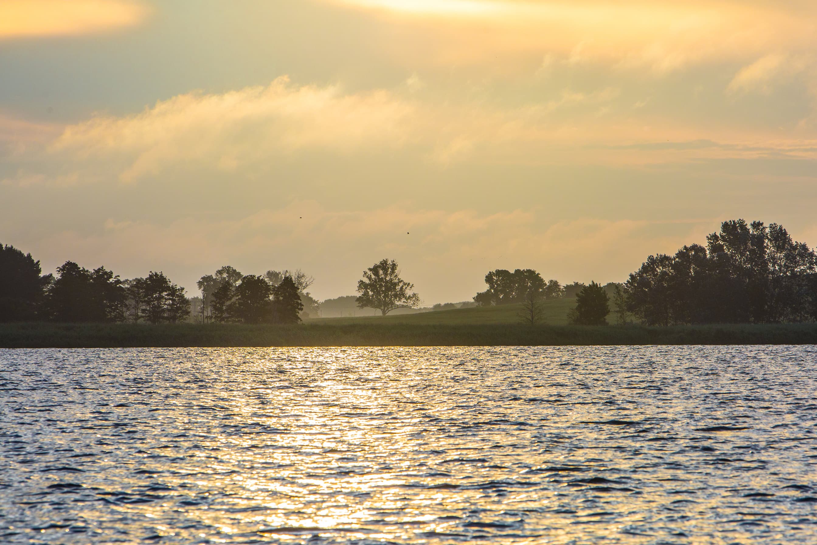 Das Bild zeigt das Achterwasser im Lieper Winkel.