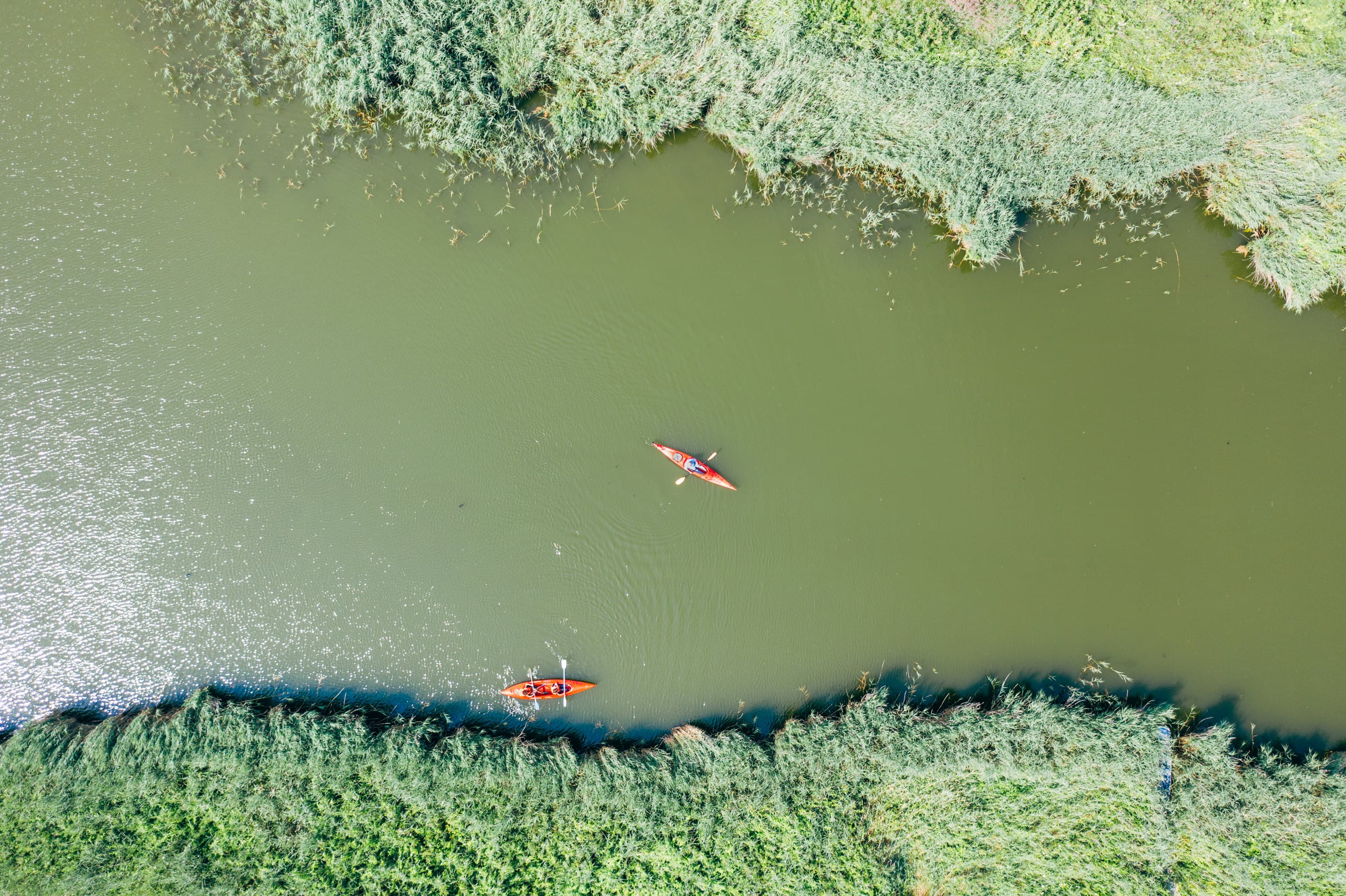 Kajaks auf dem Achterwasser